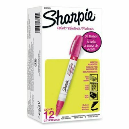 SANFORD Sharpie, PERMANENT PAINT MARKER, MEDIUM BULLET TIP, PINK, DOZEN 2107621